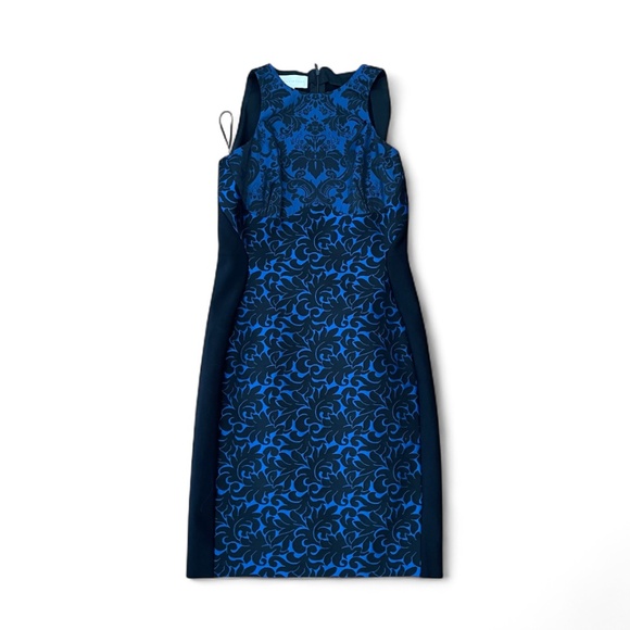EUC Stella McCartney Blue Floral Patterned Wool Dress Sz 40 Made in Italy - Picture 1 of 9